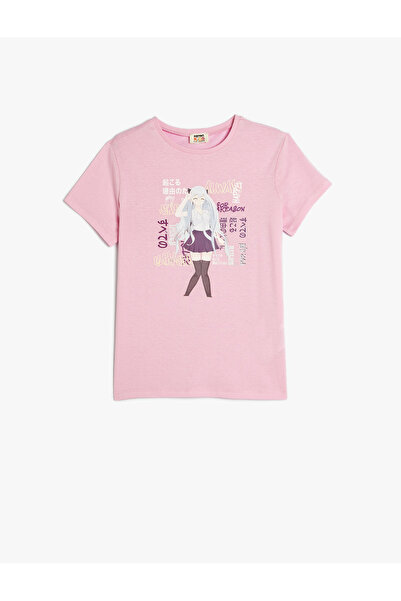 Koton T-Shirt Anime με κοντό μανίκι με λαιμόκοψη