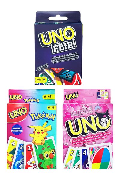 POPKONSOL Uno Flip Pokemon and Kuromi Playing Cards Set