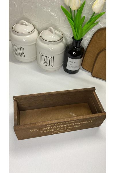 MODA OZY Wooden Rectangular Bathroom/Kitchen Organizer Decorative Organizer