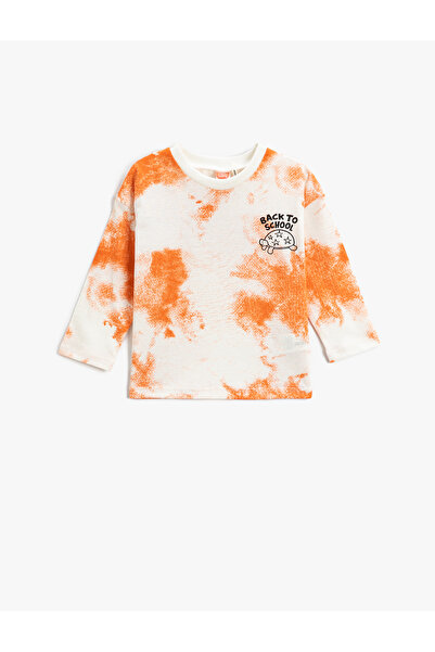 Koton Langarm-T-Shirt mit Batikmuster