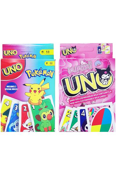 POPKONSOL Uno Pokemon and Kuromi Illustrated Game Card Set
