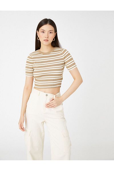 Koton Crop Knitwear Sweater Short Sleeve