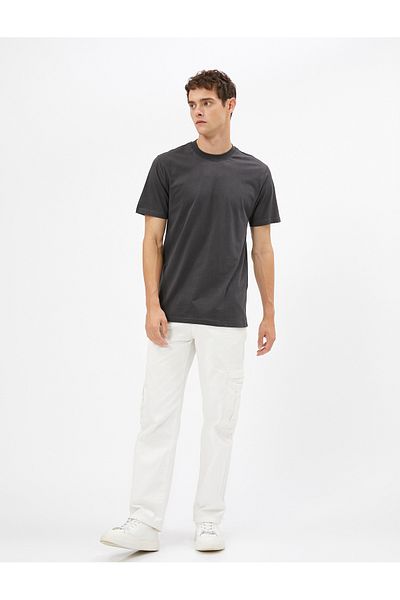 Koton Tricou de bază Slim Fit Bumbac Decolteu Crew