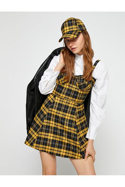 Koton Salopet-Minikleid im Korsett-Look mit herzförmigem Ausschnitt