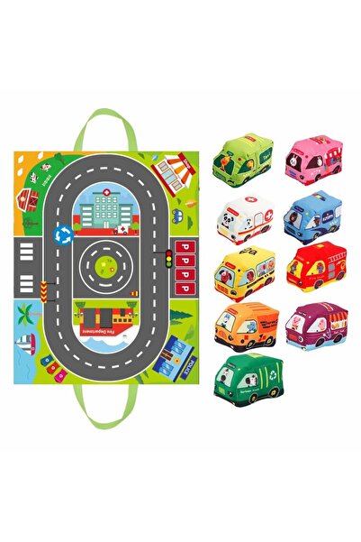 Choice Car Soft Car Toy Set with Play Mat and 9pcs Vehicle for Baby Toys 12-18 Months Toddlers Car Boys and