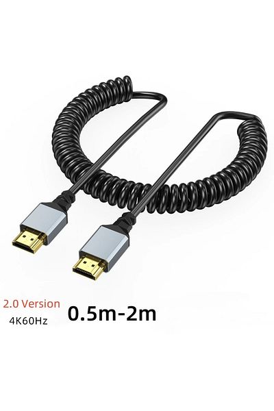 Choice كابل تمديد مرن ملفوف من 4k Hd إلى Hd 4k Hd2.0 قياسي إلى Mini-hd Micro-hd للكمبيوتر الشخصي وPS4