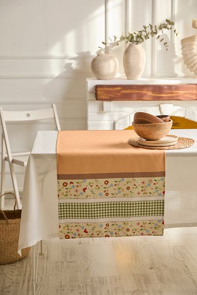 AYSHOME Ays Home Orange Tiny Floral Runner (AYSR637)