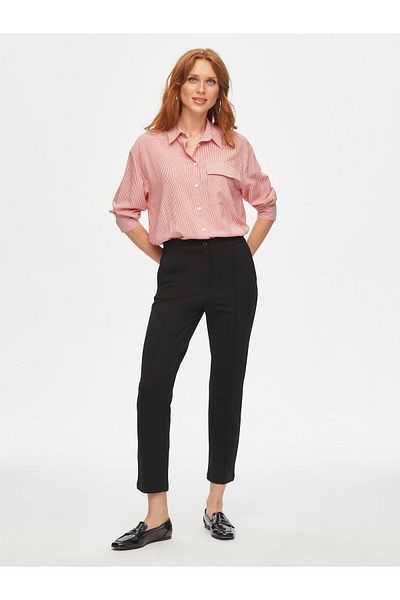 Faik Sönmez Плетени панталони Slim Fit с преден шев 00089