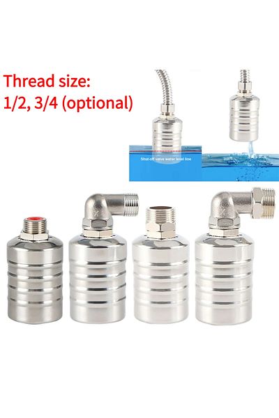 Choice 1/2" Upper Water Inlet Stainless Steel Floating Ball Valve Automatic Water Level Control Valve 1/2 3