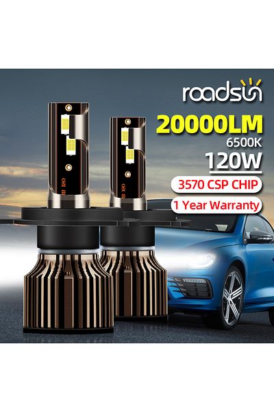Choice roadsun H4 LED Headlight H1 H7 H8 H9 H11 9005 HB3 9006 HB4 Car Led Lights 20000LM 120W 6500K CSP ...