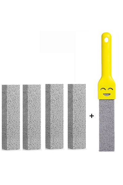 Choice YL 1 handle 5 Stones 5PCS Pumice Stone Toilet Brush Bathroom Cleaning Stone with Handle Tile Sink Ba