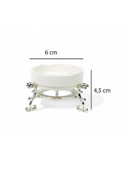 EVSTYLE 6-Piece Silver Footed Porcelain Turkish Delight Set