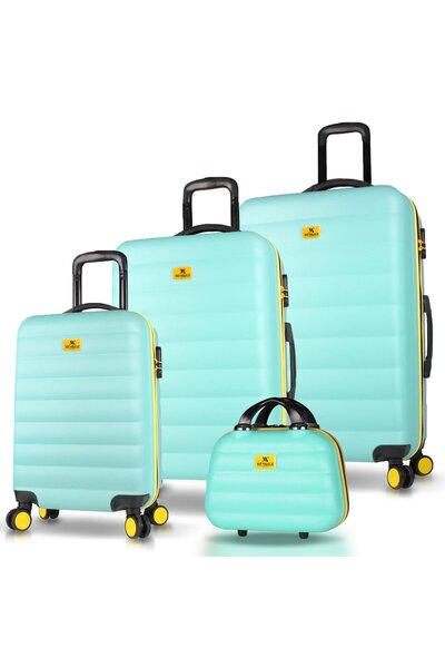 My Valice Colors Abs Kabin Orta Büyük ve Makyaj Boy Mint Yeşili 4'lü Travel V...