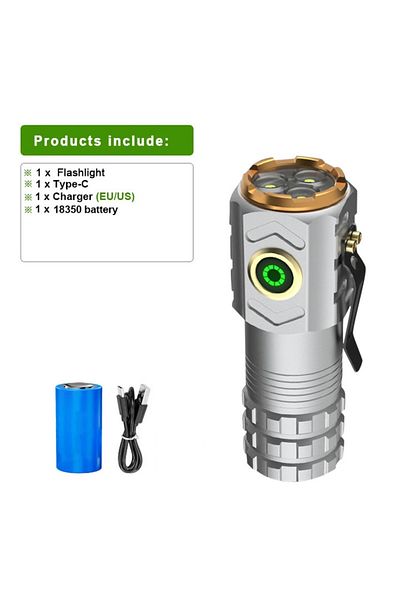 paweinuo 1 Pcs A-aluminum Alloy 2024 New Led Mini Flashlight 18500 Ultra Powerful Led Torch 3 Core Led Mini T
