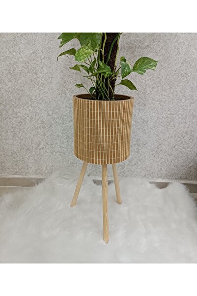 BLACK PEARL Bambu ahşap ayaklı saksı ahşap saksı
