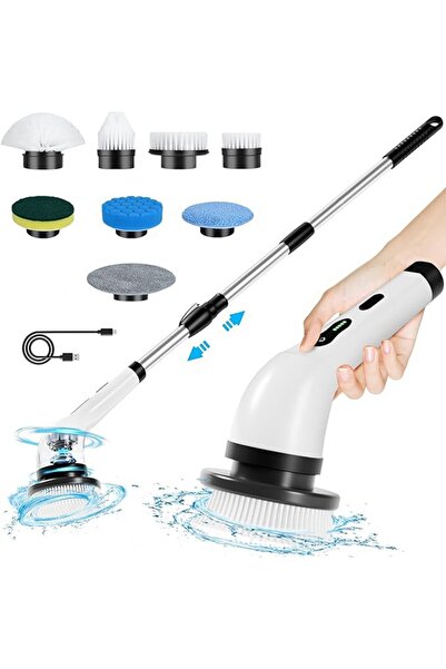 Choice 7 في 1 فرشاة كهربائية منزلية دوارة لتنظيف المطبخ والحمام وفرشاة كهربائ...