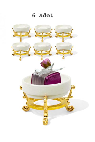 EVSTYLE 6-Piece Footed Turkish Delight Set