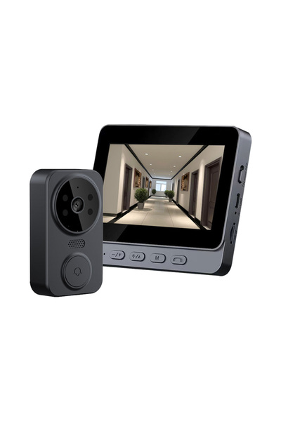 Choice black 4.3'' IPS Screen 2.4G Wireless Visual Intercom Doorbell with Scr...