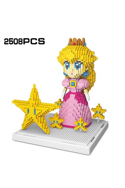 Choice Without Box Herocross Disney Peach Princess 2508pcs Super Micro Blocks Star Pink Girl Mini Diy Build