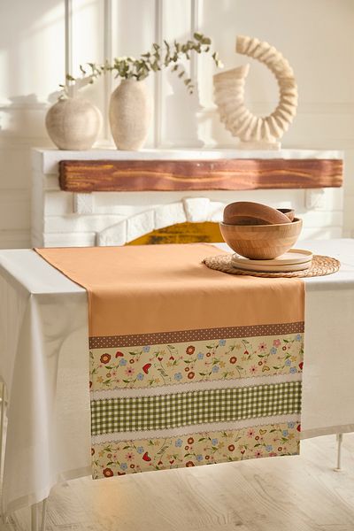 AYSHOME Ays Home Orange Tiny Floral Runner (AYSR637)