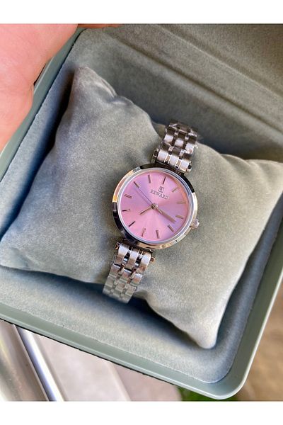 Reward Steel Pink Dial Silver Cord Waterproof Women's Wristwatch