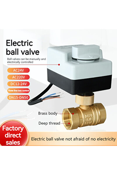 Choice6 صمام كروي نحاسي بمحرك كهربائي ثنائي الاتجاه DN40 220V، ثلاثي الأسلاك،...