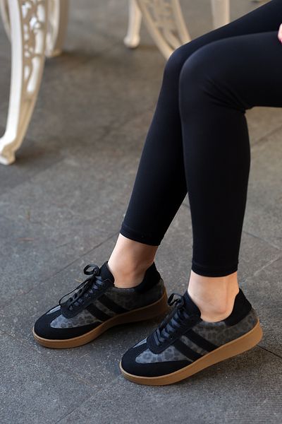 EREN SHOES BAG (Elenda) Leopard Patterned Sneaker Women's Sneakers