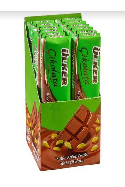 Ülker 12-Piece Pistachio and Dark Chocolate Set - Lots of Milk Chocolates and Hazelnuts