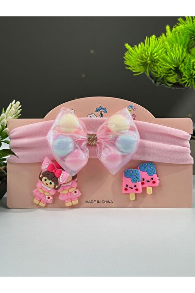 Chocuk مجموعة ربطة شعر وإبزيم للفتيات الصغيرات مصنوعة من قماش عضوي لا يترك عل...