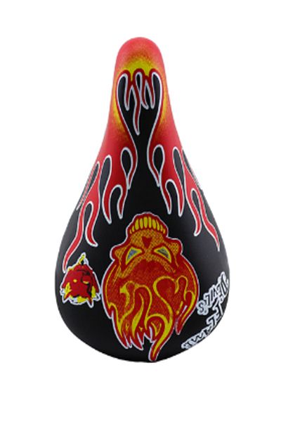 Cin 16-20 Years Old Flame Patterned Bicycle Saddle - Bmx