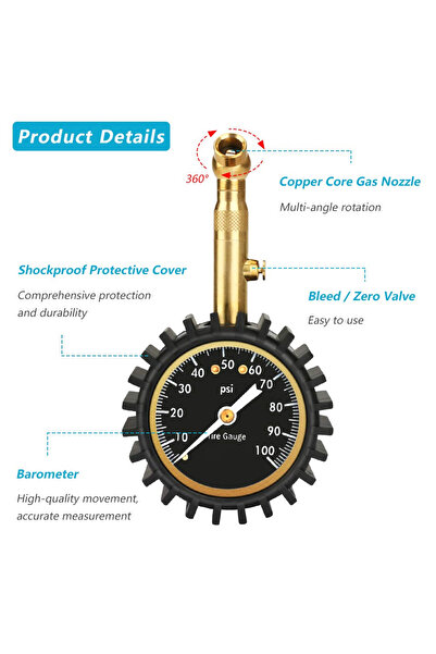 Choice جهاز قياس ضغط إطارات السيارة AQTQAQ، مقياس إطارات عالي الدقة، مقياس ضغط الهواء المنخفض والعالي، قياس ضغط الإطارات...