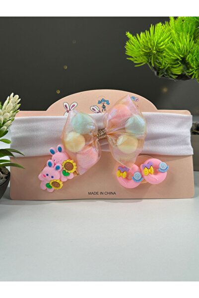 Chocuk مجموعة ربطة شعر وإبزيم للفتيات الصغيرات مصنوعة من قماش عضوي لا يترك عل...