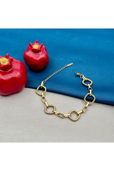 Opia Takı & Aksesuar Steel Square Paperclip Chain Bracelet