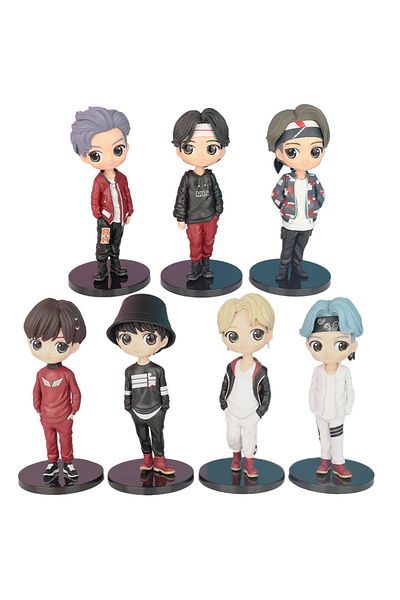 Choice 7pcs 7pcs Kpop Star 15cm Pvc Model Toy Action Bangtan Boys Groups Bt21 Action Figures Doll Bts Celeb