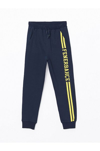 LC Waikiki Pantaloni de sport Jogger pentru băiat cu imprimeu F cu talie elastică