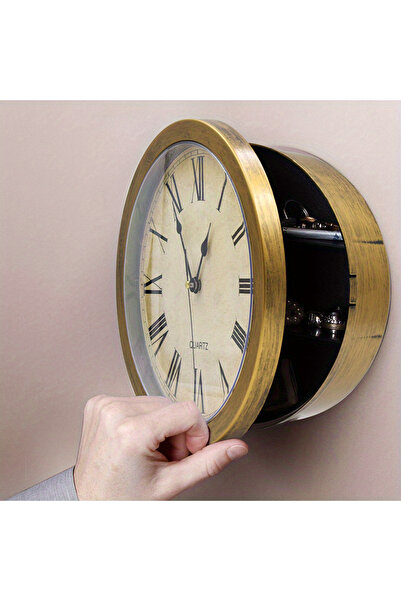 Choice Golden 1Pc Personalized Retro Wall Clock with Safe Deposit Box and Jewelry Storage- Multifunctional