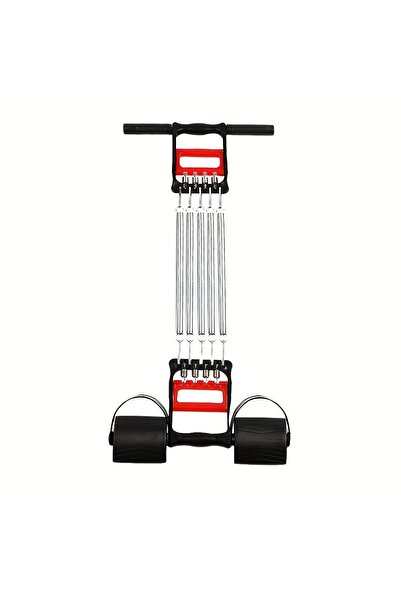 Choice أسود، قطعة واحدة، أداة شد الصدر ثلاثية الأغراض بنابض، حبل مطاطي متعدد الوظائف لعضلات الذراع والصدر