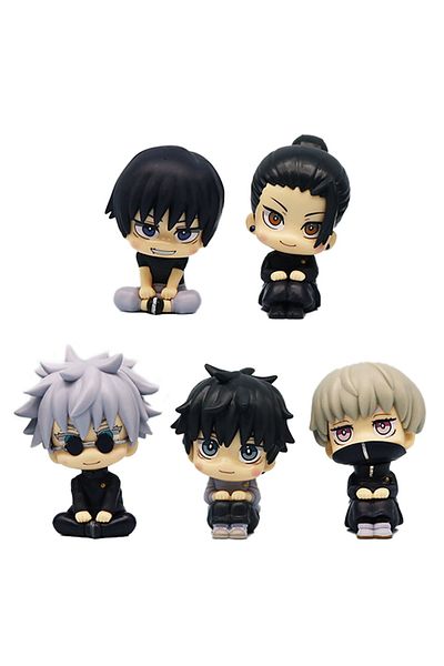 Choice New 5Pcs/set Jujutsu Kaisen Cute Yuji Itadori Gojo Satoru Q Ver. PVC Action Figures Anime Figure ...