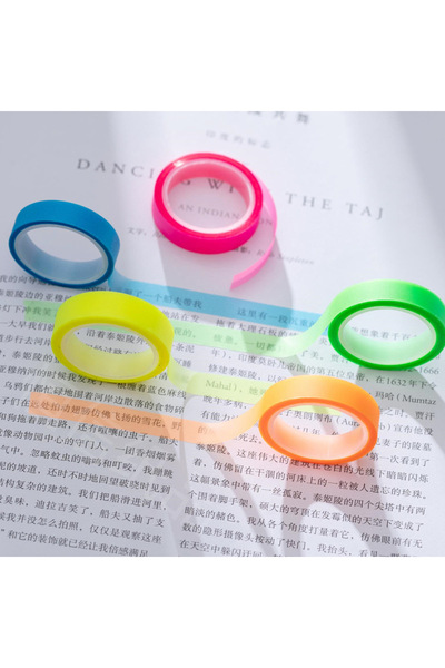 Choice 5 Rolls Multicolor Writable Sticky Note, Removable Highlighter Marking Tape , See Through Index L...