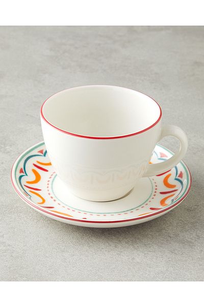 English Home Colorful Porcelain Cup Set - 4 Pieces, 2 People, 220 ml