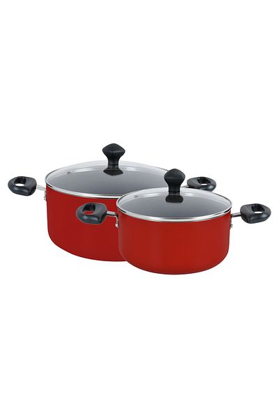 Prestige 9 Piece Non-Stick Cookware set  – Red