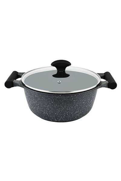 Prestige Essentials Granite 7 Piece NonStick Cast Aluminium Cookware sets - Black