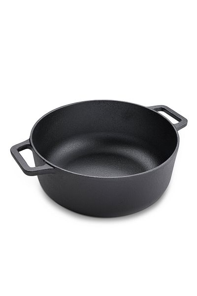 Prestige Pre-Seasoned Cast Cast Iron Casserole 20 CM  Iron Cookware, Black - PR48896