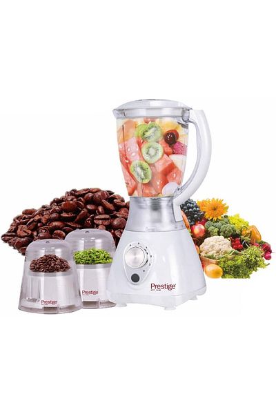 Prestige Blender 1.5 Ltr | 450 Watts with 2 dry grinders | WHITE, PR81581