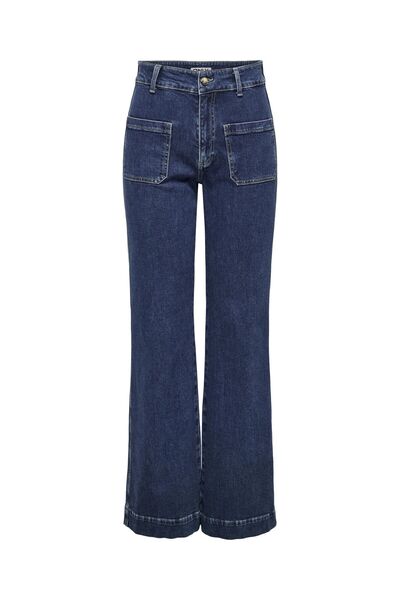 ONLY Jeans mit weitem Bein ONLJUICY Hohe Taille Weiter Beinschnitt Jeans