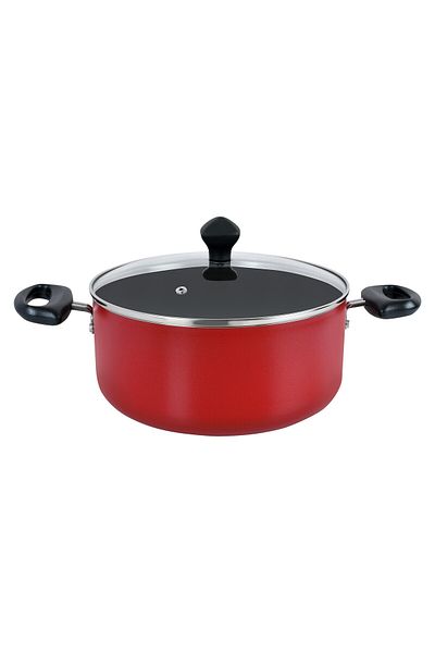 Prestige 8 Piece Non-Stick Cast Aluminium Cookware sets | Induction Base Cookins Set - Red