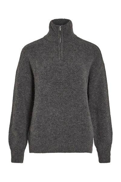 VILA Strickpullover Fermuarlı Rollkragen