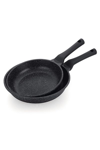 Prestige Essentials Granite Non Stick Set Combo | 24cm + 28CM Fry Pan Set - Black