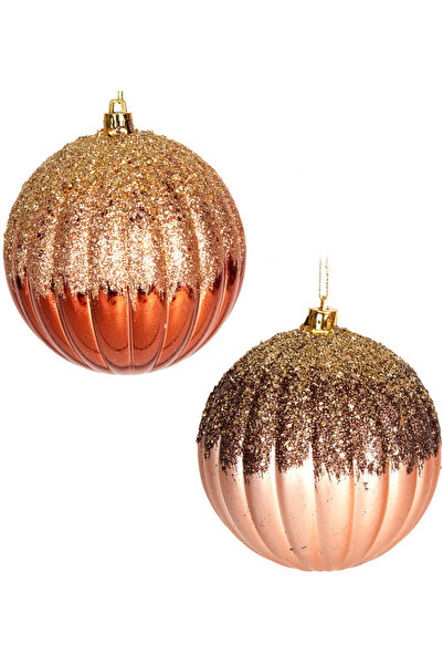 Herdekora Χριστουγεννιάτικη Μπάλα Χρυσή Ασημί 2 Πακέτα Χρυσό-Μπρονζέ 10 εκ.