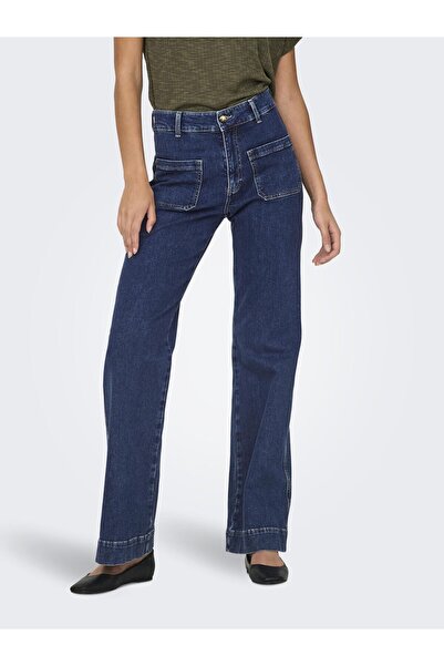 ONLY Jeans mit weitem Bein ONLJUICY Hohe Taille Weiter Beinschnitt Jeans